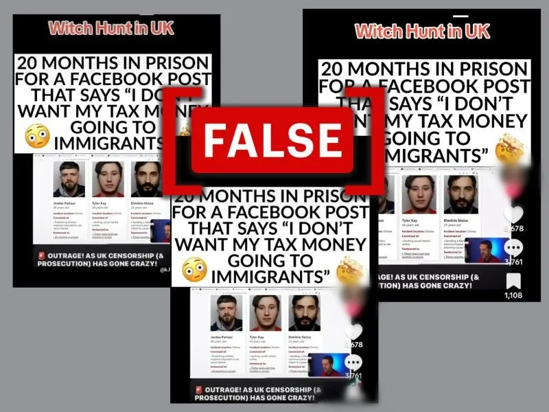 U.K. Facebook users not jailed for posts criticising tax spend on “immigrants”